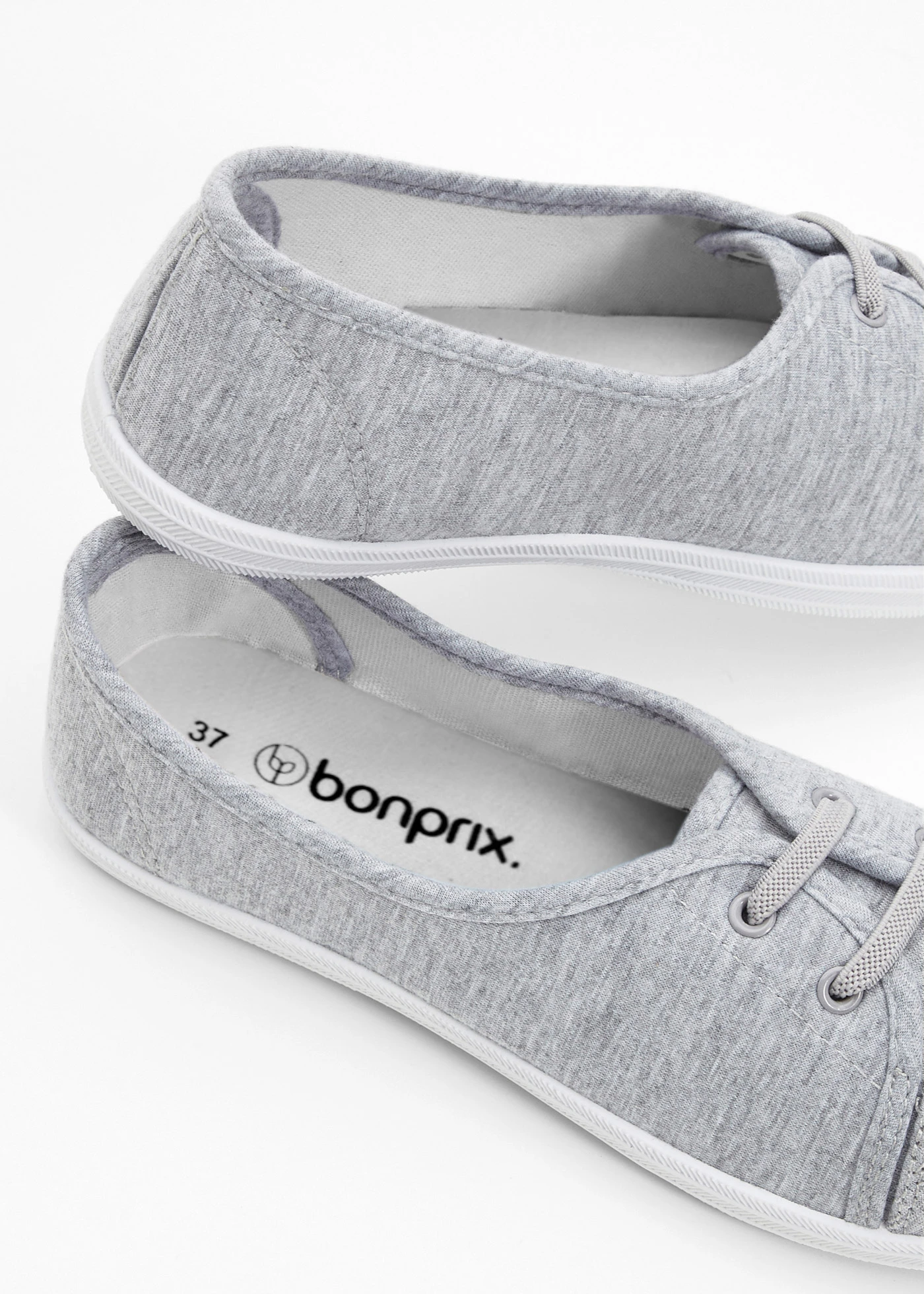 Ballerina's met decoratieve vetersluiting • grijs gemêleerd • bonprix online shop