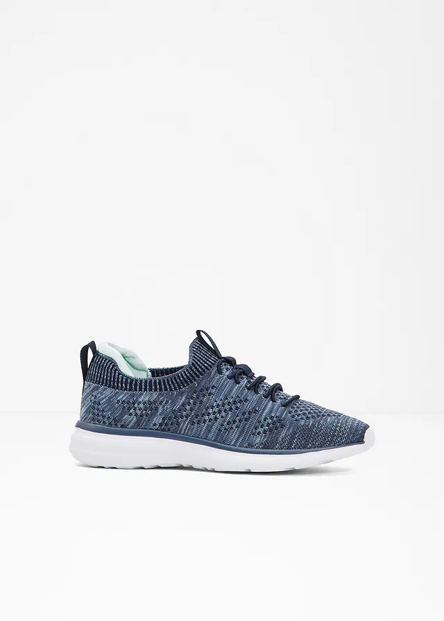 Sneakers à enfiler confortables en matière douce, Couleur: bleu