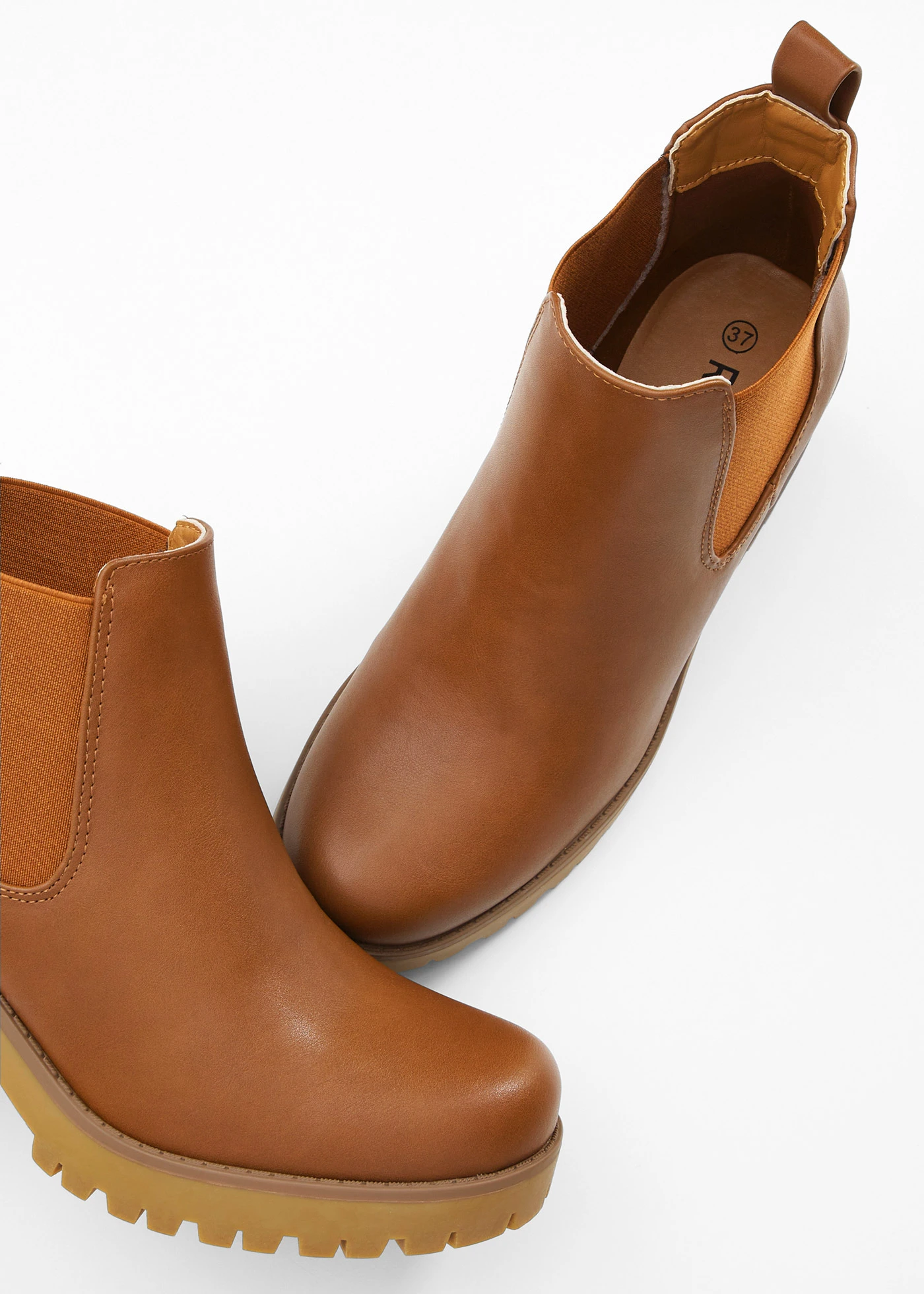Bottines Chelsea à talon carré • cognac • Boutique bonprix