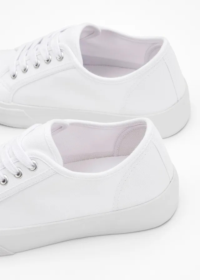 Plateau sneakers van katoen-canvas • wit • product-page.page-title-suffix