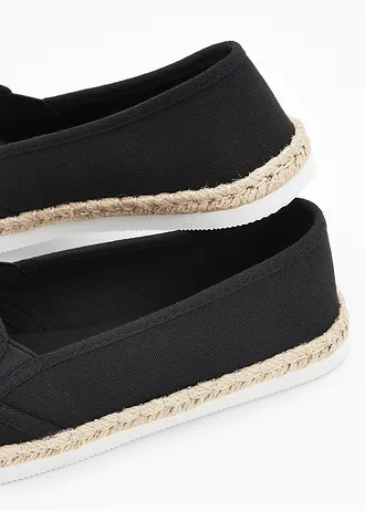Espadryle z efektem rafii • czarny • sklep bonprix