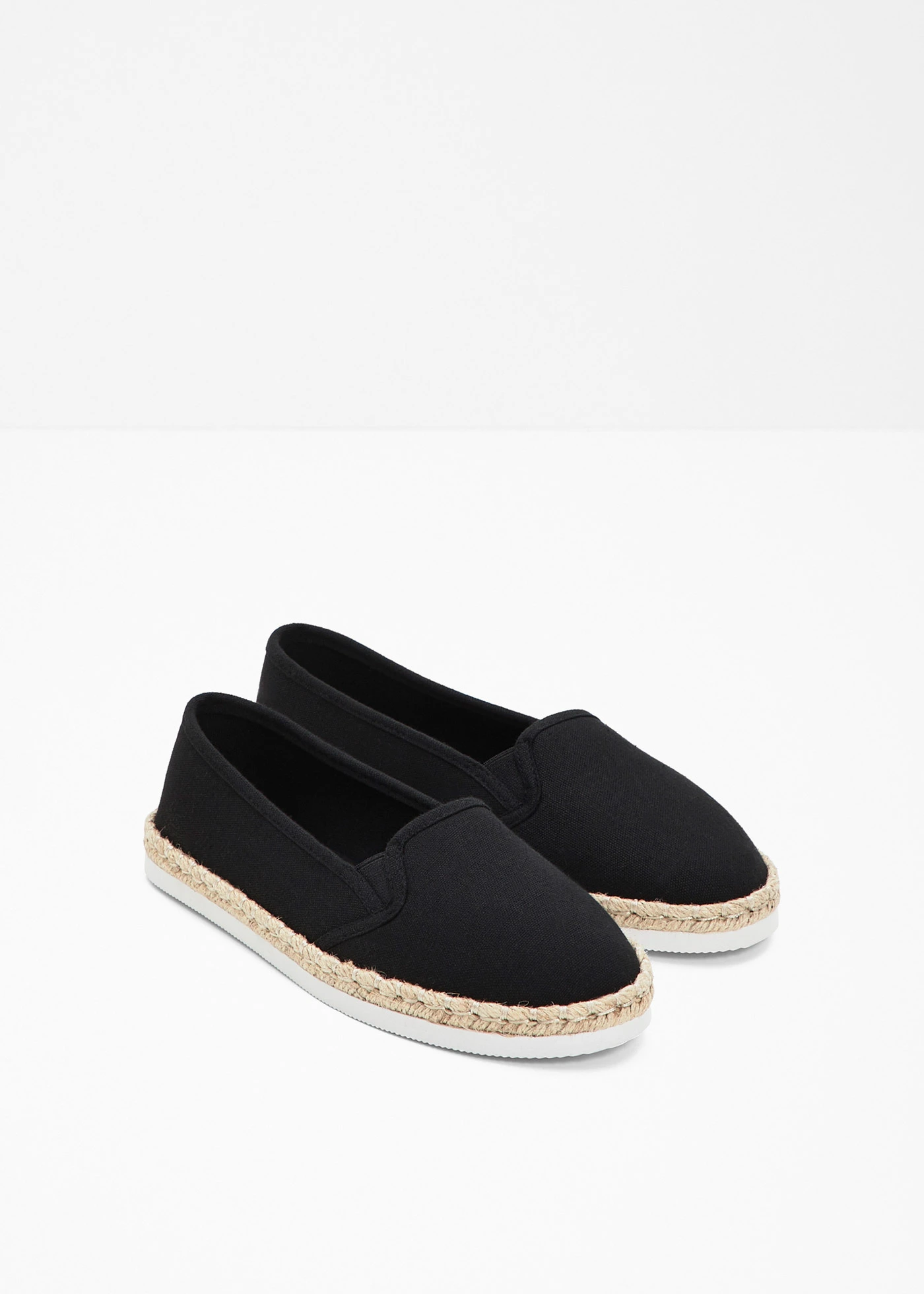 Espadryle z efektem rafii • czarny • sklep bonprix