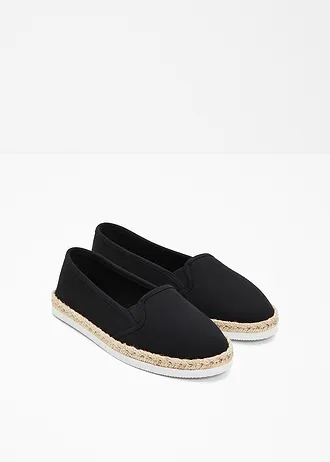 Espadryle z efektem rafii • czarny • sklep bonprix