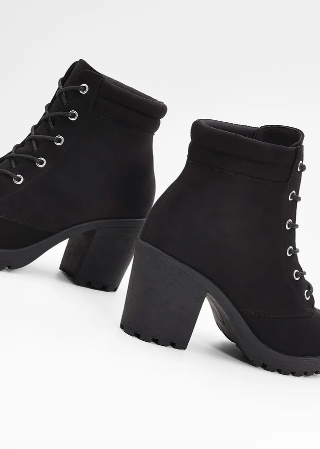 Bottines à lacets et talon carré • noir • product-page.page-title-suffix