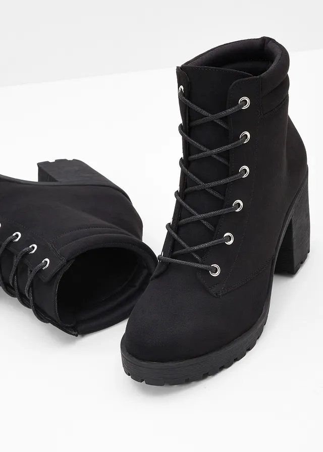 Bottines à lacets et talon carré • noir • product-page.page-title-suffix