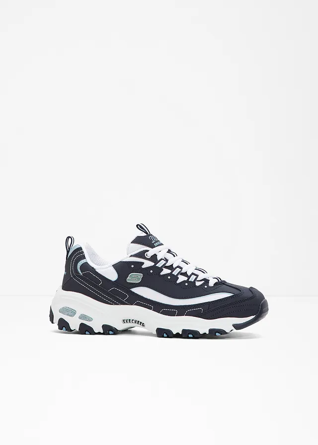 Sneakers chunky Skechers en cuir, Couleur: bleu foncé   blanc