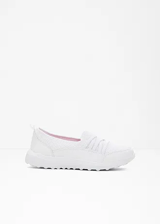 Sneakers à enfiler confortables, semelle légère, Couleur: blanc