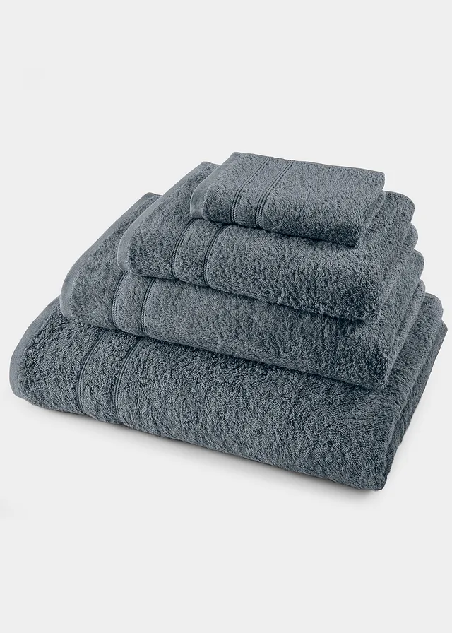Serviette de toilette en éponge douce pur coton, Couleur: anthracite