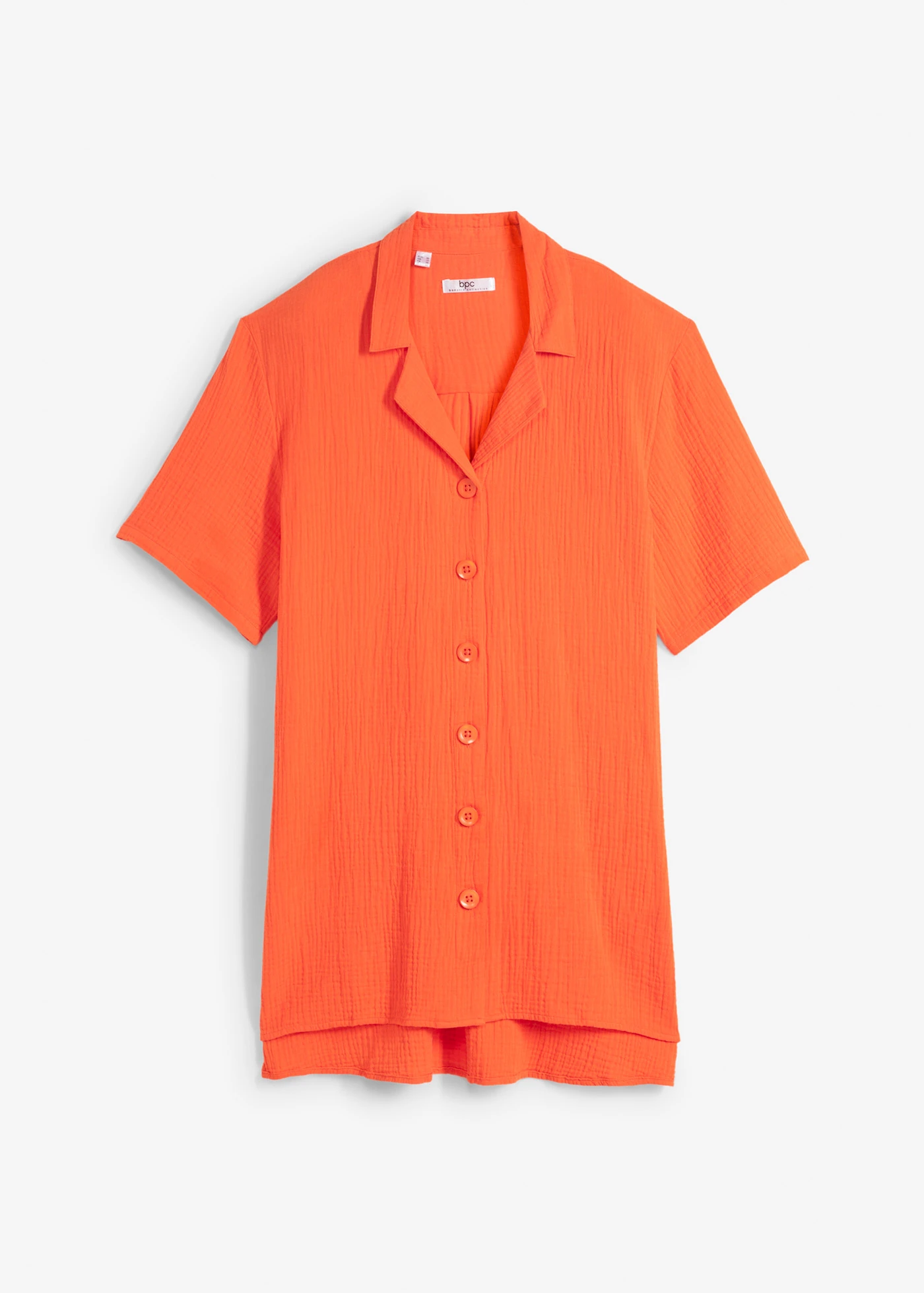 Lange mousseline overhemdblouse • mandarijnrood • bonprix online shop