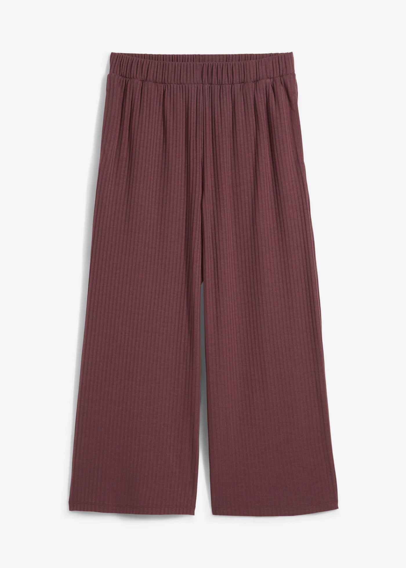 Geribde jersey broek met comfortabele tailleband • terrabruin • bonprix online shop