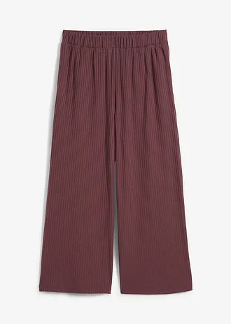 Geribde jersey broek met comfortabele tailleband