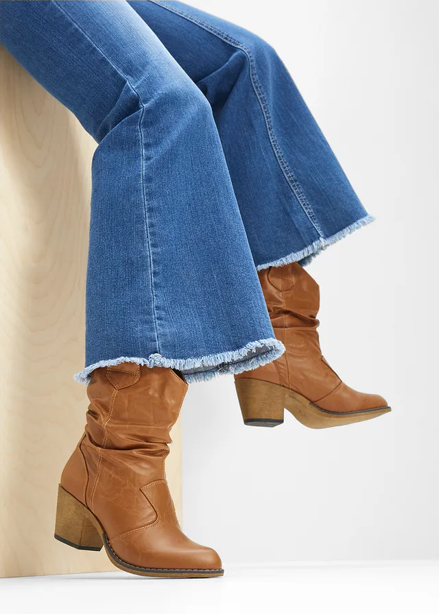 Cowboylaarsjes met plooitjes • cognac • product-page.page-title-suffix