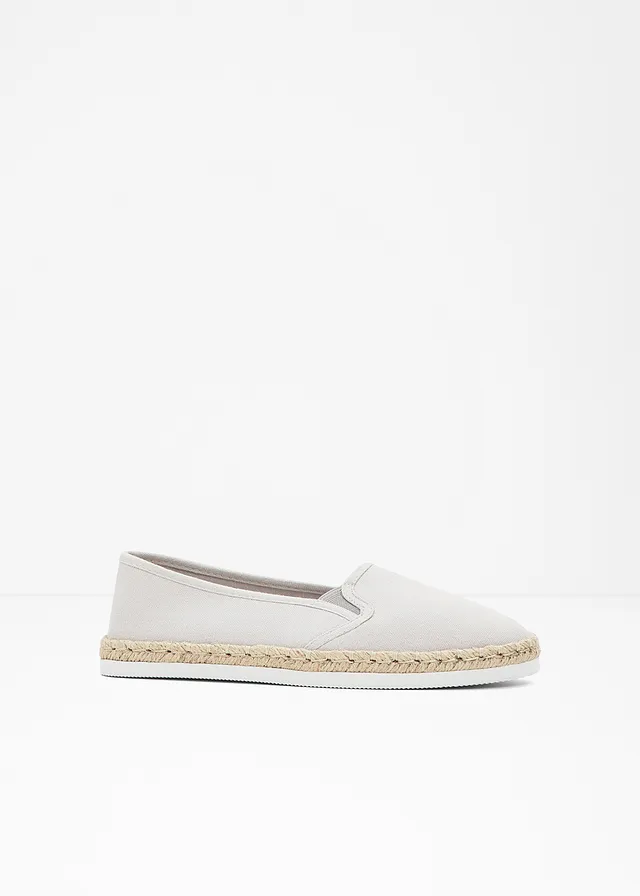 Espadryle z efektem rafii • jasnoszary • sklep bonprix