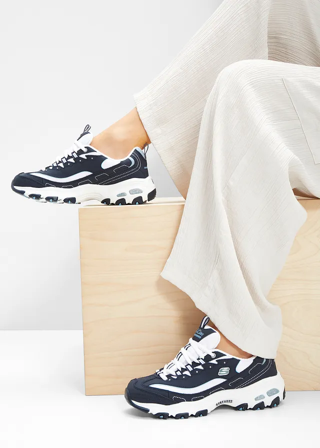 Leren chunky sneakers van Skechers • donkerblauw/wit • product-page.page-title-suffix