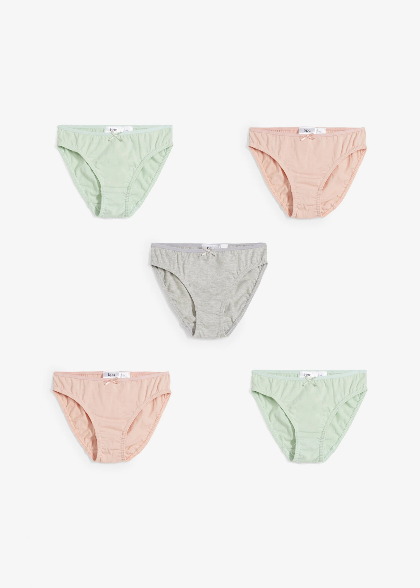 Slip met zacht biologisch katoen (set van 5) • lichtgrijs gemêleerd+lichtrietgroen+vintage roze • product-page.page-title-suffix