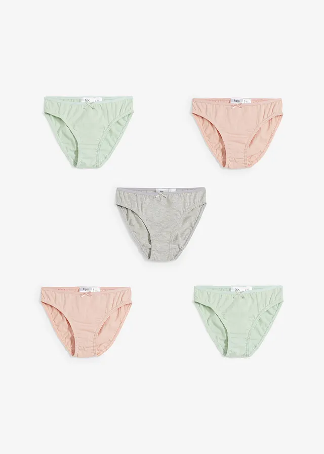 Slip met zacht biologisch katoen (set van 5) • lichtgrijs gemêleerd+lichtrietgroen+vintage roze • product-page.page-title-suffix