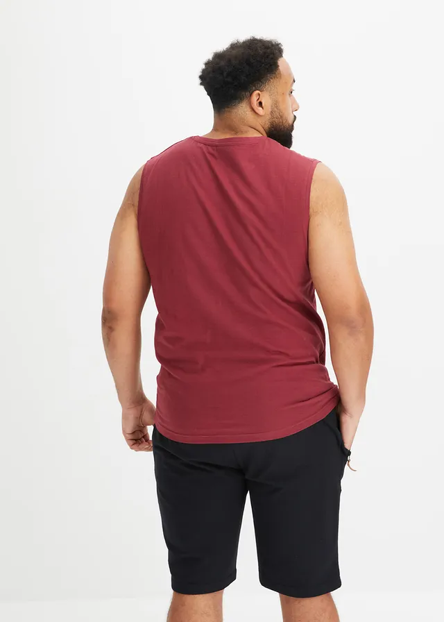 Muscle shirt (set van 2), Kleur: bordeaux+schaduwgroen
