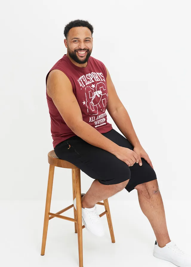 Muscle shirt (set van 2), Kleur: bordeaux+schaduwgroen