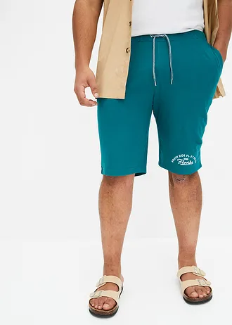 Bermuda en jersey 100% coton, Couleur: pétrole imprimé