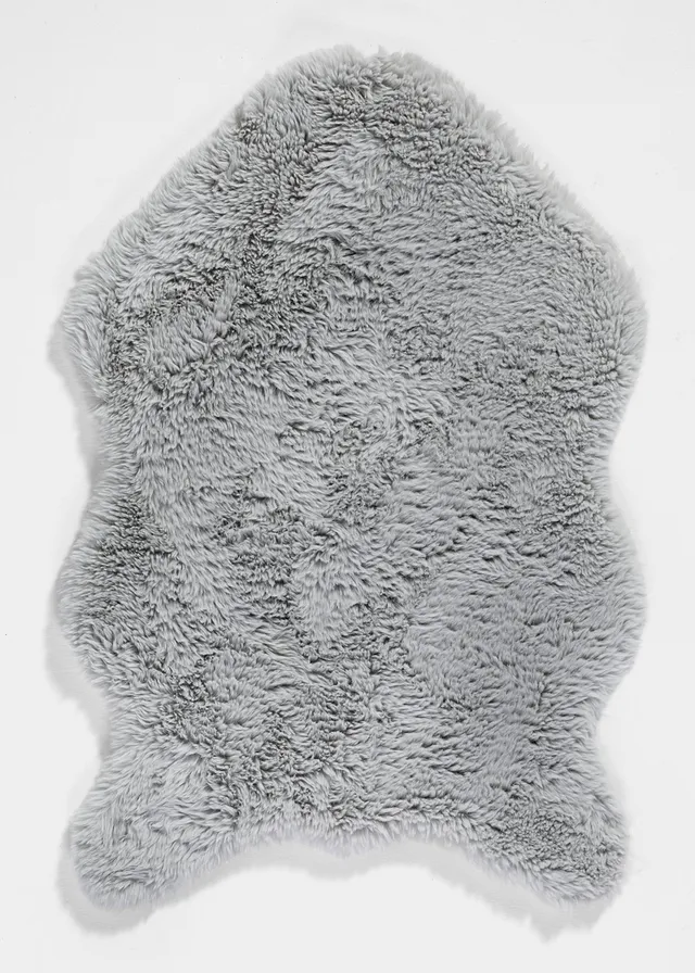 Peau de mouton synthétique, Couleur: gris argenté
