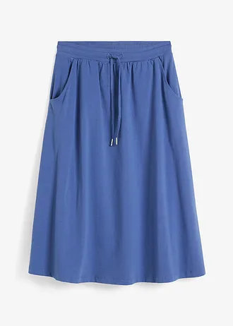 Fustă din jerse din amestec de bumbac, culoare: indigo deschis