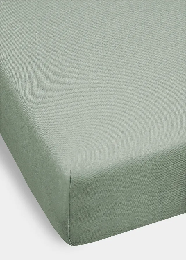 Drap-housse en jersey, Couleur: gris vert