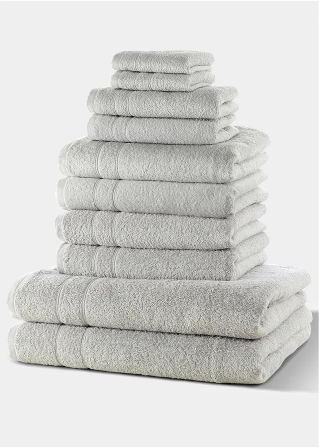 Serviettes de toilette (ens. 10 pces) • gris • Boutique bonprix