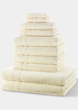 Serviettes de toilette (ens. 10 pces) • crème • Boutique bonprix