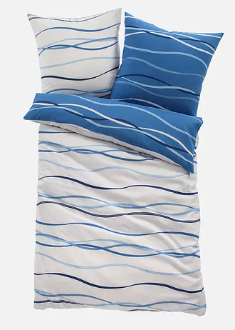 Parure de lit réversible en linon • bleu • Boutique bonprix