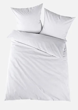 Lenjerie de pat din linou, cu aspect de in • alb • magazin bonprix