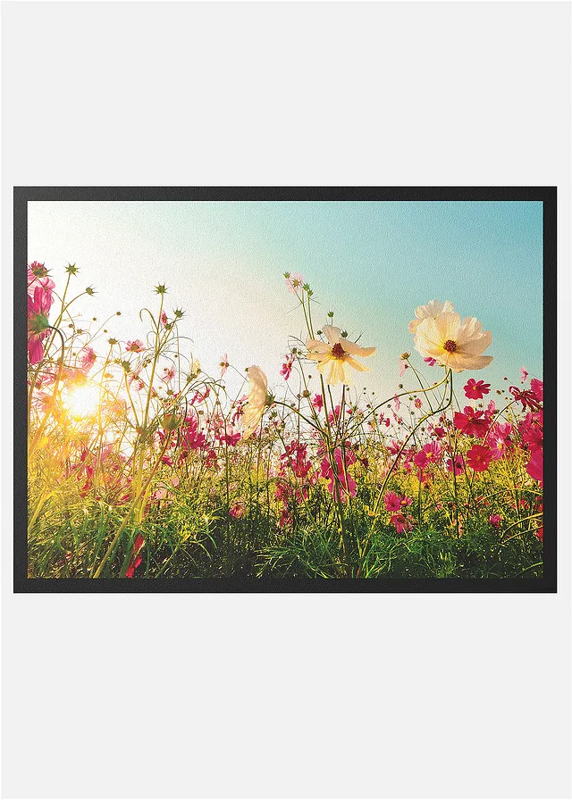 Preş intrare cu print cu câmp de flori