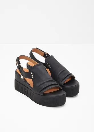 Plateau sandalen van Mustang, Kleur: zwart