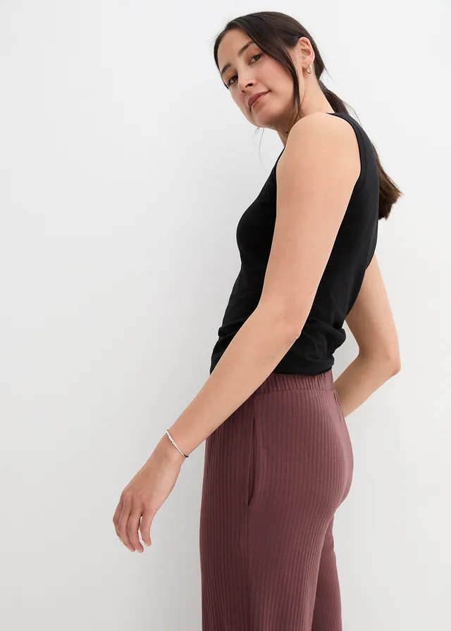 Pantalon en jersey côtelé à taille élastiquée • acajou foncé • product-page.page-title-suffix