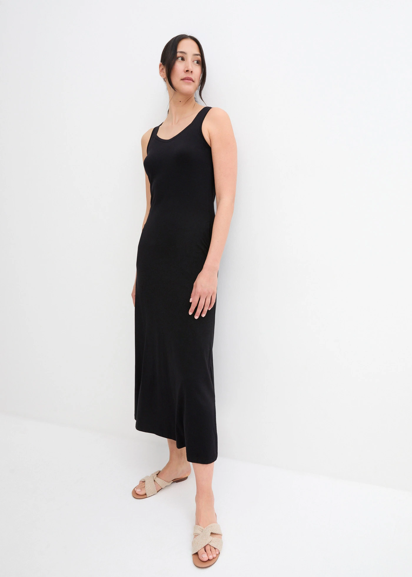 Maxi jurk van een katoen-viscosemix • zwart • bonprix online shop