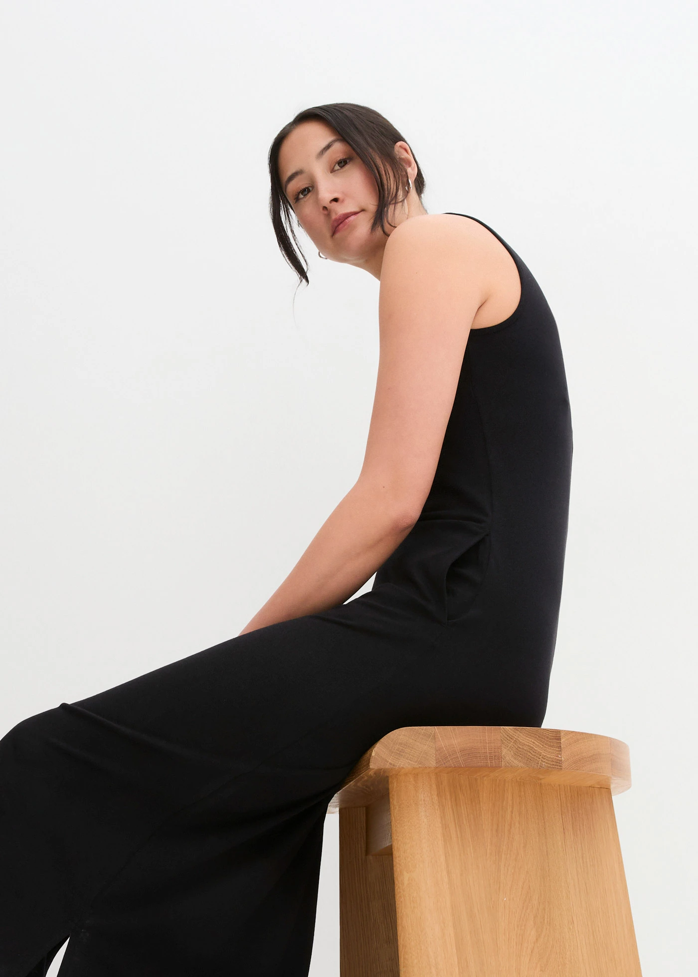 Maxi jurk van een katoen-viscosemix • zwart • bonprix online shop