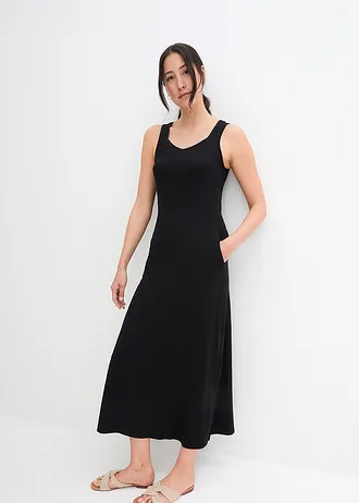 Maxi jurk van een katoen-viscosemix • zwart • bonprix online shop