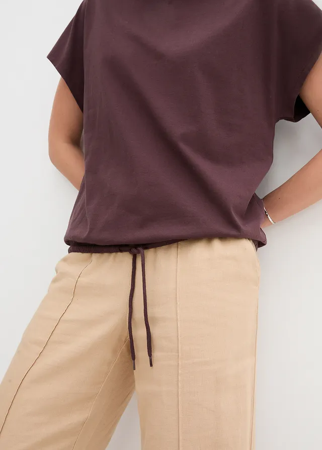 T-shirt avec détail noué à la base • brun terre • product-page.page-title-suffix