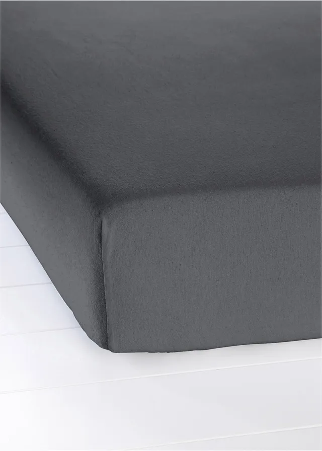 Napínací prostěradlo z biberu • antracitová • bonprix obchod