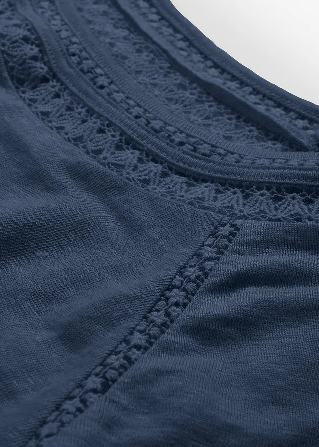 T-shirt 100 % lin avec dentelle • bleu foncé • product-page.page-title-suffix