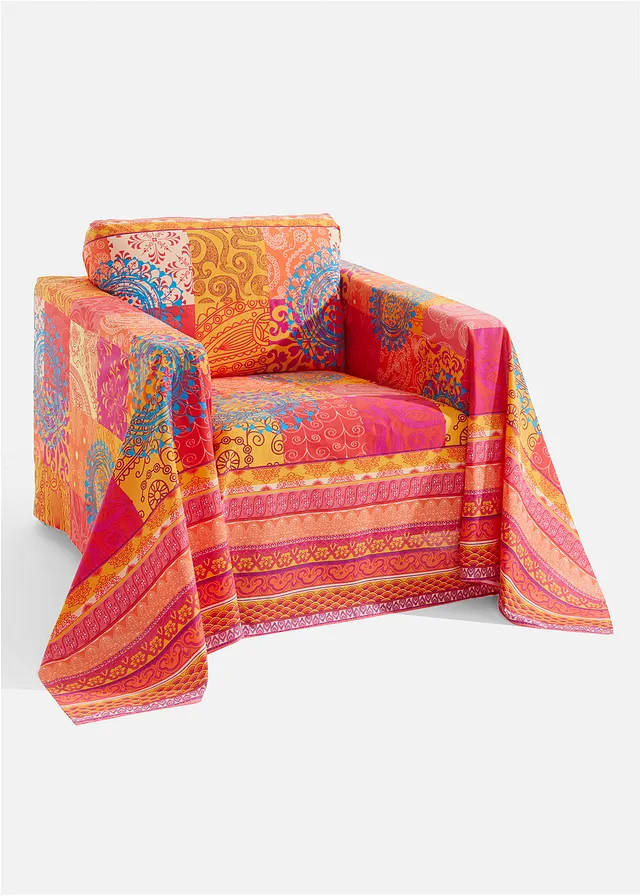 Plaid met patchworkprint, Kleur: multicolor