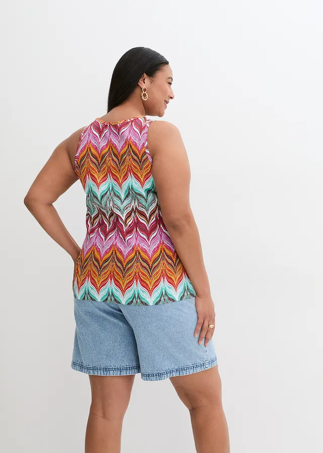 Haut à sequins, Couleur: multicolore imprimé