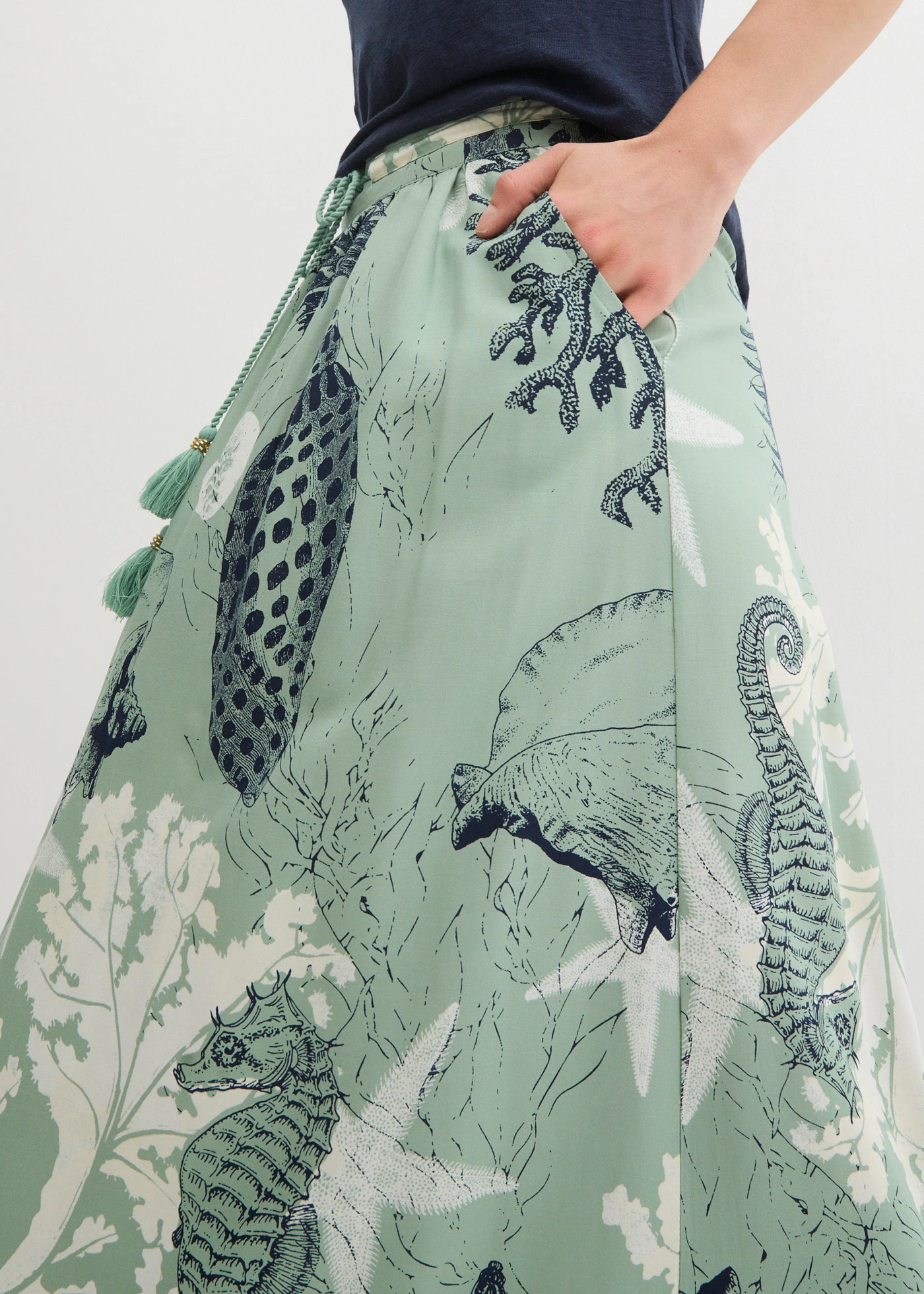 Maxi rok van viscose • pastelgroen • bonprix online shop