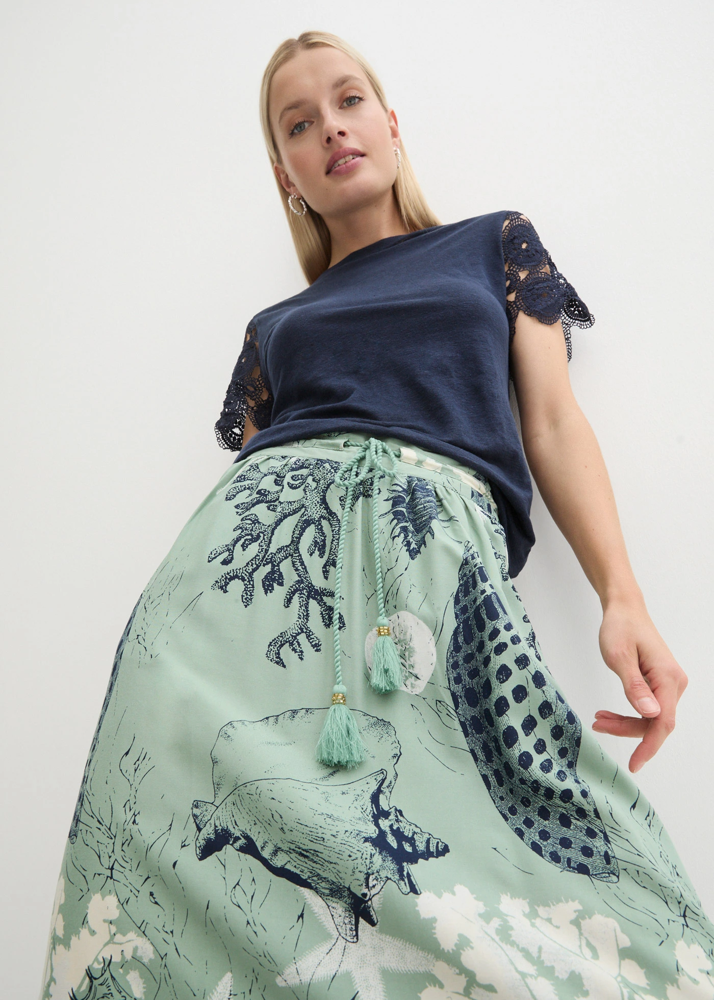 Maxi rok van viscose • pastelgroen • bonprix online shop