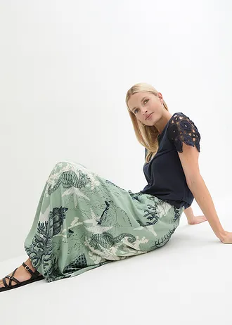 Maxi rok van viscose • pastelgroen • bonprix online shop