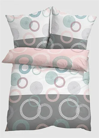 Linon dekbedovertrek • wit-roze-grijs • bonprix online shop