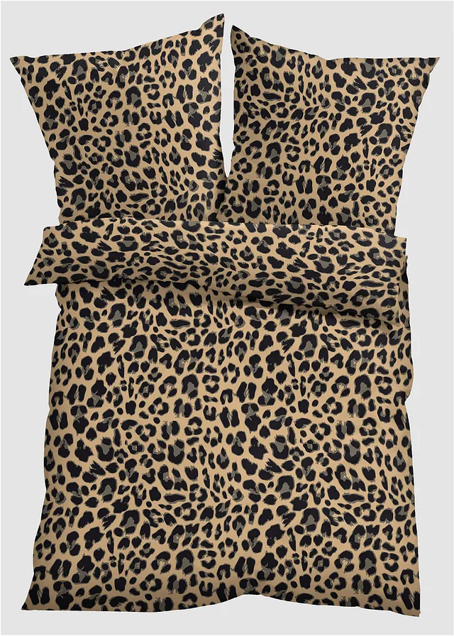Linon dekbedovertrek, Kleur: bruin