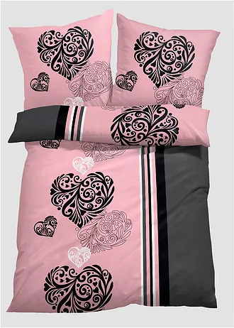 Dekbedovertrek met harten • roze • bonprix online shop
