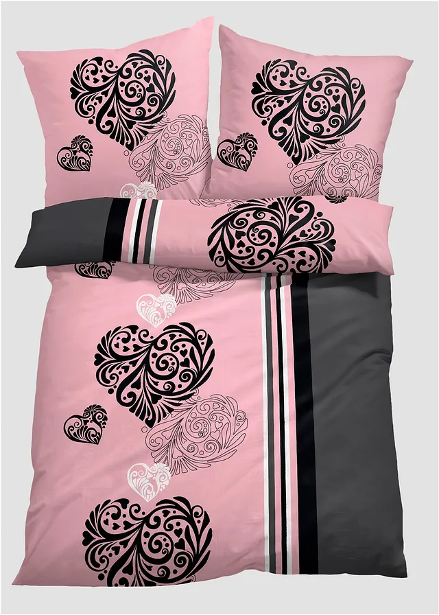 Dekbedovertrek met harten • roze • bonprix online shop