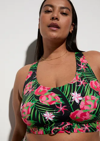 Bralette bikini (2-dlg. set), Kleur: zwart gebloemd