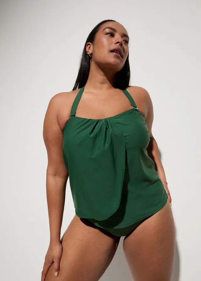 Tankini bandeau (ens. 2 pces), Couleur: vert foncé